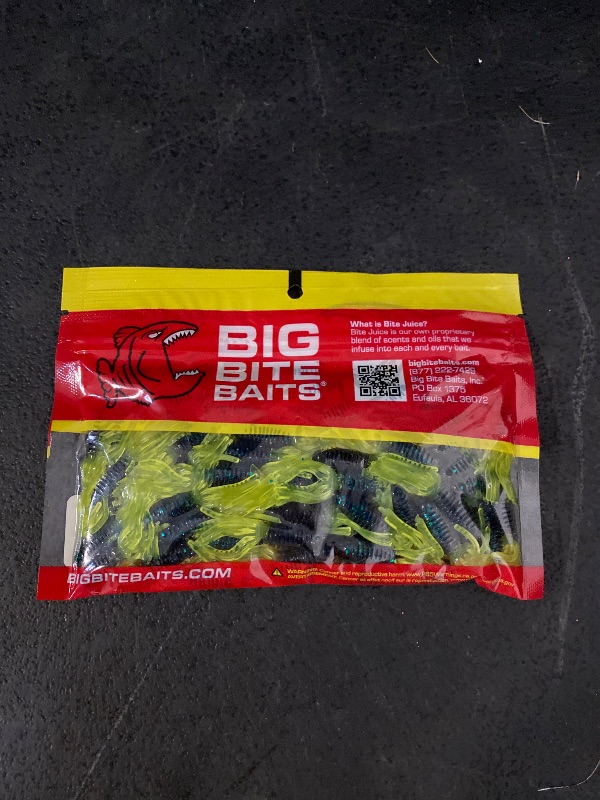 Photo 1 of Big Bite Baits 1.75" Slab Tube/Junebug/Chartreuse (100 Pack)