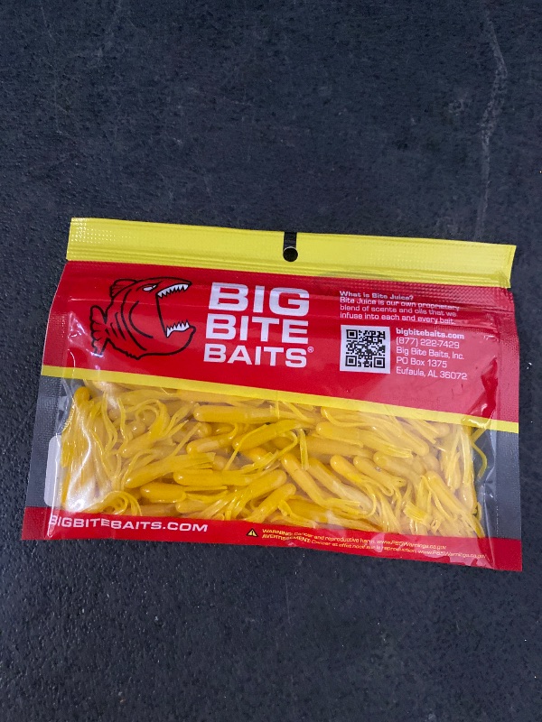 Photo 1 of Big Bite Baits 1.5" Crappie Tube Yellow (100 Pack)