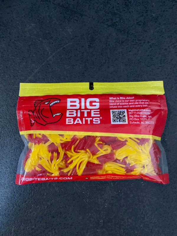 Photo 1 of Big Bite Baits 1.75" Slab Tube Red/Yellow 11 Count