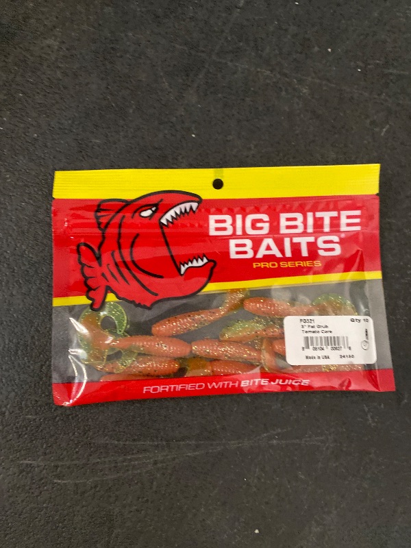 Photo 1 of Big Bite Baits 3" & 5" Fat Grub, Tomato Core 10/pk