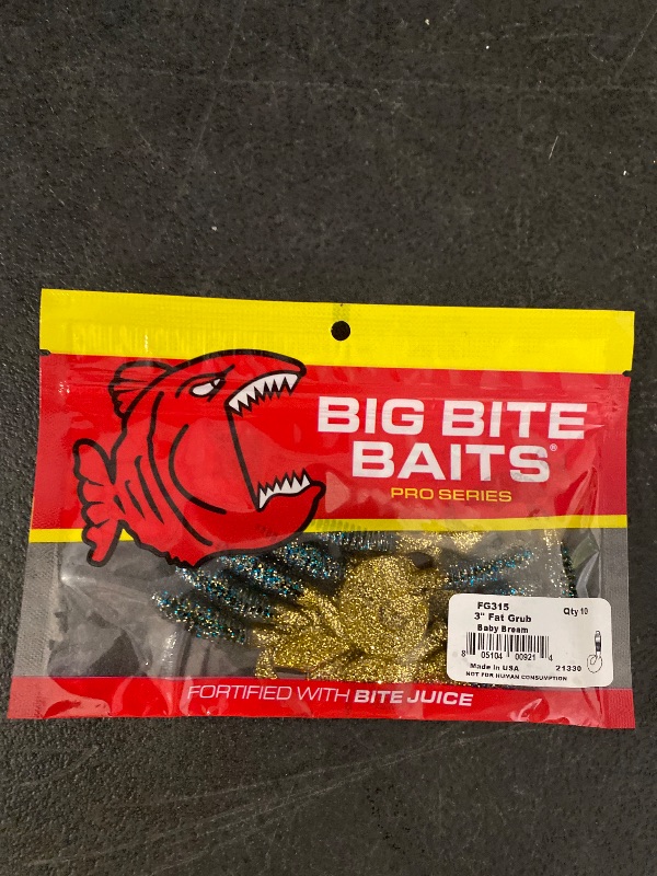 Photo 1 of Big Bite Baits 3" Fat Grub, Baby Bream 10/pk