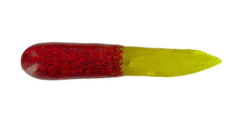 Photo 1 of Big Bite Baits Scentsation Tailcutter Grub Red Glitter/Chartreuse 10 Count 2.5"