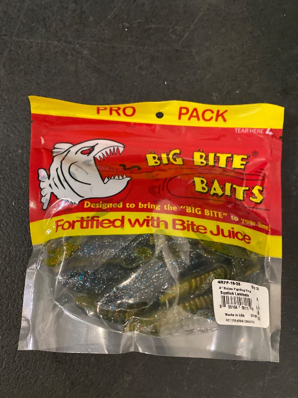 Photo 1 of Big Bite Baits Fighting Frog Sunfish Laminate 25 Count 4"