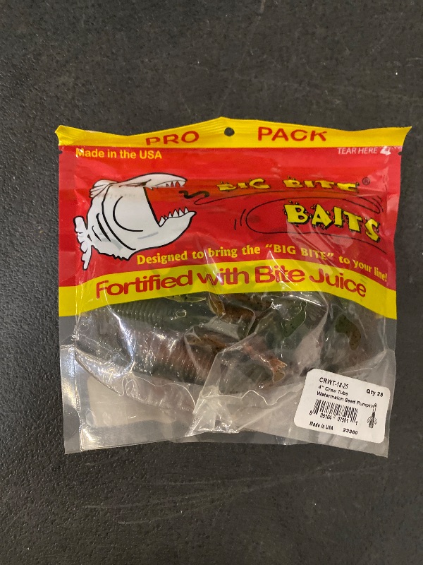 Photo 1 of Big Bite Baits Craw Tube Watermelon Seed Pumpkin 4" (25 Count)