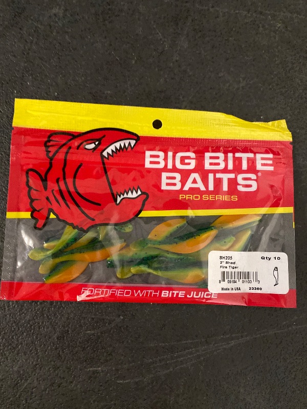 Photo 1 of Big Bite Baits Shad 2"  Swimbait Fire Tiger 10 Count