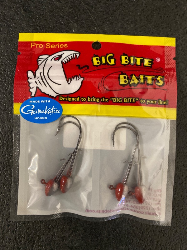 Photo 1 of Big Bite Swimmer Head , Red Back, 4 Pk, 1/8 oz.