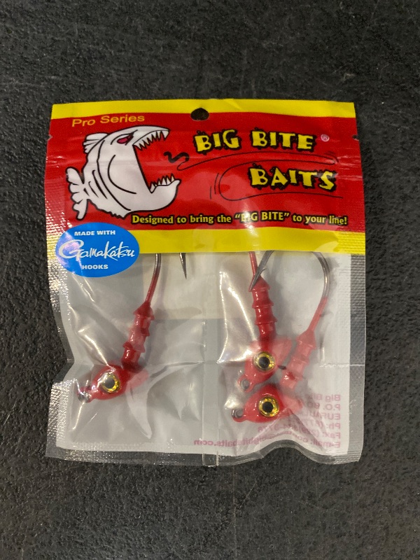 View 2 of Big Bite Baits D-Jig Swimbait Jighead 1/2 oz. , 3 Pack, Red