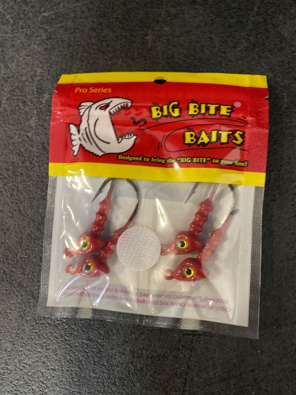 View 2 of Big Bite Baits D-Jig 1/4oz Swimbait Jighead Red, 4 Pack