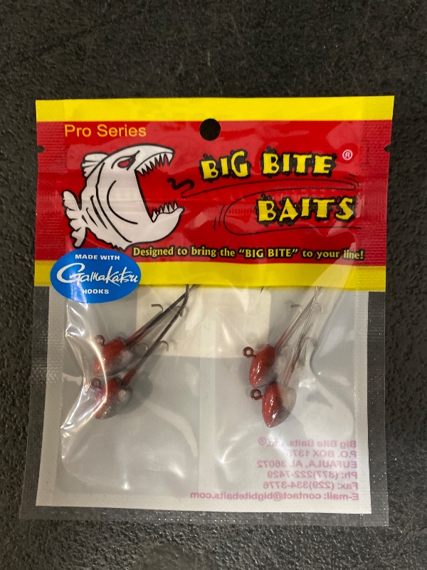 Photo 1 of Big Bite Swimmer Head (4 Pk) Red Back, 3/16 oz.