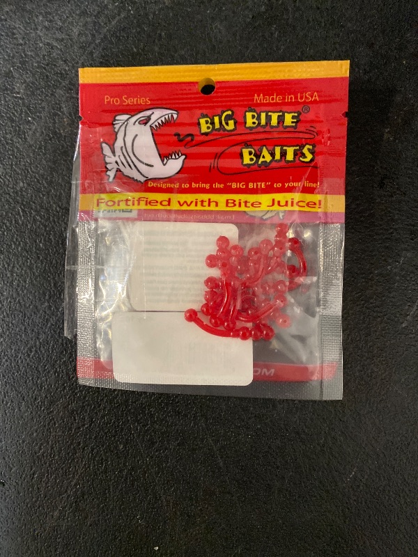 View 4 of Big Bite Slab Tube 1.75" 10ct Red/Pearl + Big Bite Baits Ballzy Soft Bait 10 Pack (Red 2 Inch)