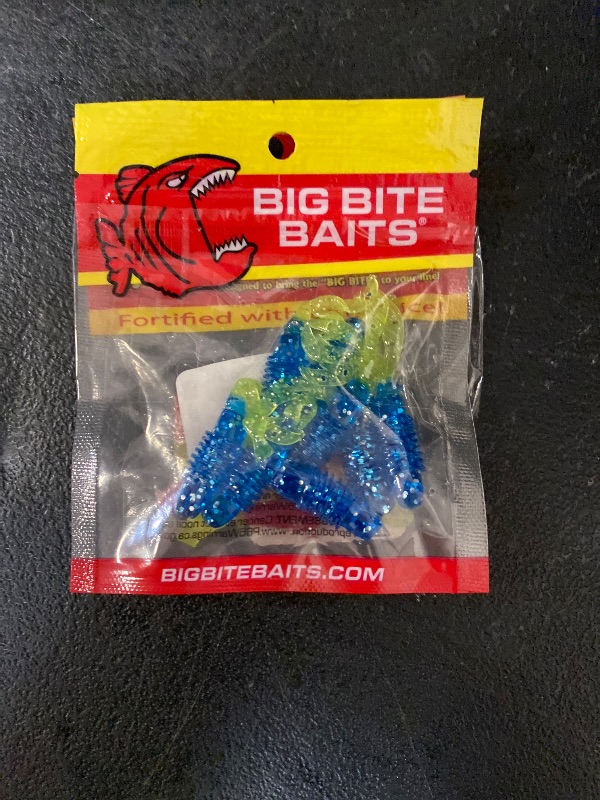 Photo 1 of Big Bite Triple Tip Grub 2" 10ct Red Chartreuse + Kamikaze Swimon 2.5" Blue disco 8 Pack 
