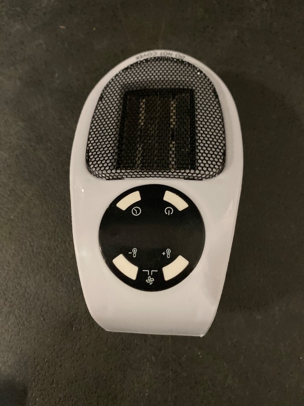 Photo 1 of 450W Mini Space Heater With Temperature Detection, Remote Wall Outlet Electric Space Heater as Seen on TV with Adjustable Thermostat and Timer and Led Display, Compact for Office Room RV (Smart-White)