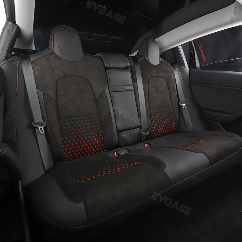 Photo 1 of Tesla Model 3 Seat Covers NAPPA Leather Suede All-Inclusive Breathable Seat Protector Full Set