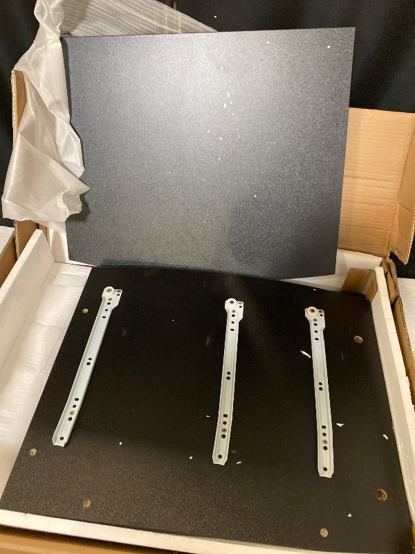 Photo 1 of RayGar Black Deluxe Design Computer Desk with Cabinet and 3 Drawers for Home Office Table Workstation - New (Black)