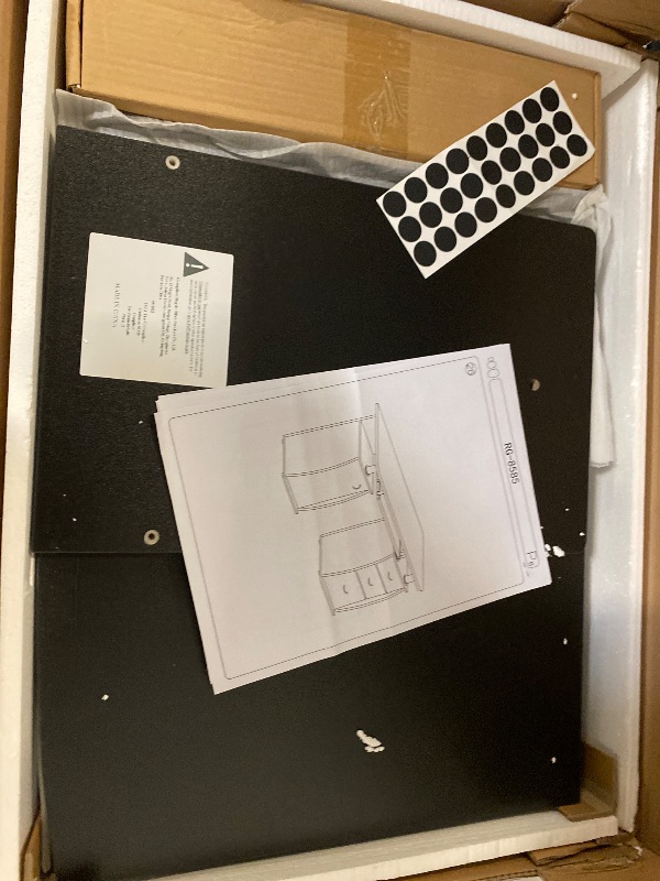 Photo 1 of RayGar Black Deluxe Design Computer Desk with Cabinet and 3 Drawers for Home Office Table Workstation - New (Black)