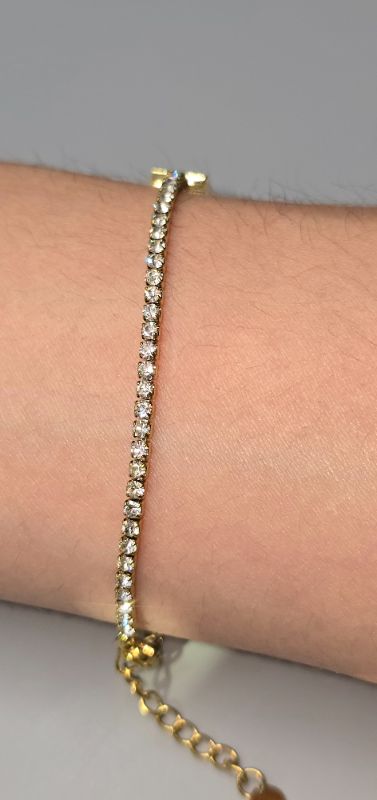 Photo 1 of 8" Length 3" Diameter Tennis Checkered Zircon Bracelet
