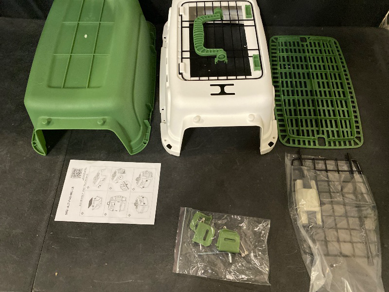 Photo 1 of 18" Hard-Sided Travel Pet Carrier for Small Dogs and Cats, Plastic Dog Carriers with 2-Door Top & Front Load, Ventilation, Security Lock, Cat Dog Carrier for Pet, up to 10lbs, Green