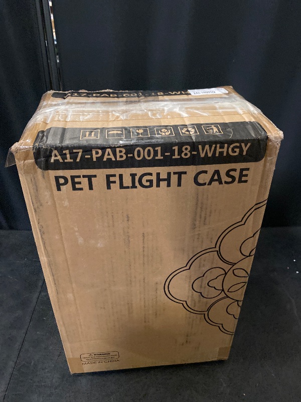 Photo 1 of 18" Hard-Sided Travel Pet Carrier for Small Dogs and Cats, Plastic Dog Carriers with 2-Door Top & Front Load & Ventilation & Security Lock, Cat Dog Carrier for Pet, up to 10lbs, Grey