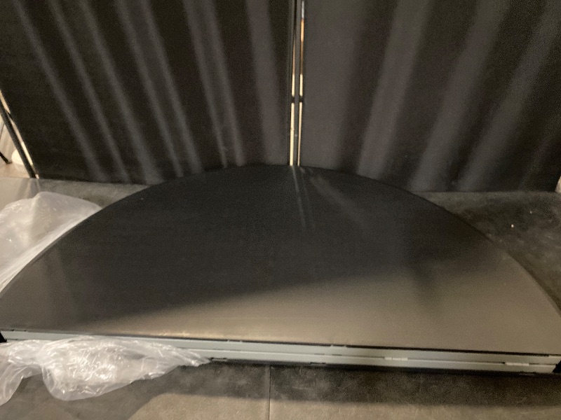 Photo 1 of 4Ft Round Folding Table, Indoor Outdoor Plastic Dining Card Table with Handle and Lock for Picnic Party Banquet Wedding, Black