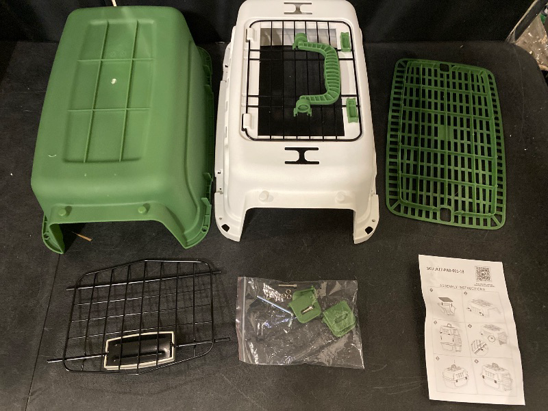 Photo 1 of 18" Hard-Sided Travel Pet Carrier for Small Dogs and Cats, Plastic Dog Carriers with 2-Door Top & Front Load, Ventilation, Security Lock, Cat Dog Carrier for Pet, up to 10lbs, Green
