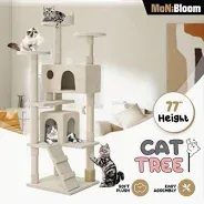 Photo 1 of Cat Tree, 70 Inch Cat Tree Tower with 2 Condo, Tall Cat Tower with Scratching Post, Cat Climbing Tower, Cat Tree for Indoor Cats, Beige