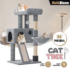 Photo 1 of 72 Inch Cat Tree Tower for Indoor Cats Large Adults, Cat Tower with Scratching Post, Multi Level Furniture Activity Center with Cat Condo Pet Play House, Light Grey