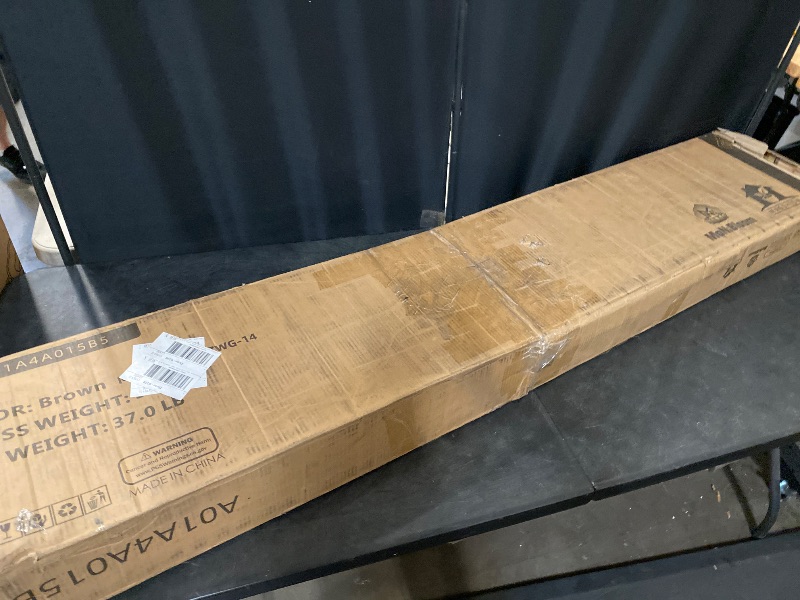 Photo 1 of Bamboo/Acrylic 5 Shelves Bookcase with Door, Display Storage Rack, Brown, for Living Room (Length 27.2")