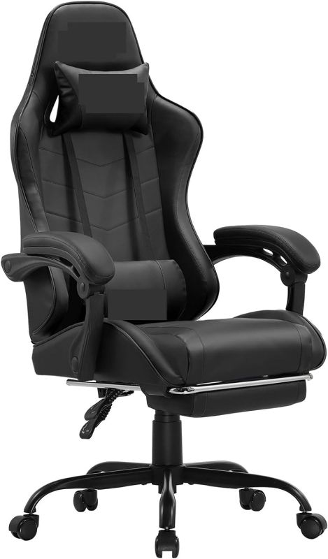 Photo 1 of Office Chair, Leather Adjustable Ergonomics Gaming Chair Chair,Black