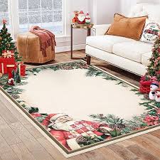 Photo 1 of 9x12 Garvee Christmas Santa Claus Area Rug Non-Slip Soft Low Pile Washable Polyester Cozy Holiday Decor for Living Room Bedroom Dining Room