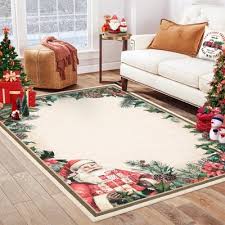 Photo 1 of 9x12 Garvee Christmas Santa Claus Area Rug Non-Slip Soft Low Pile Washable Polyester Cozy Holiday Decor for Living Room Bedroom Dining Room