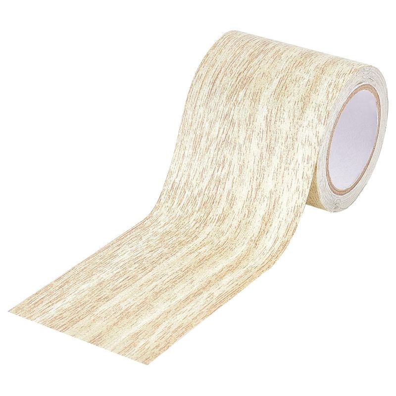 Photo 1 of 2.2 Inch x 15Ft Imitation Woodgrain Duct Tape Wood Textured Adhesive Grain Repair Tape Patch Waterproof for Door Table Chair Furniture Floor Beautification Decoration, Oak Beige