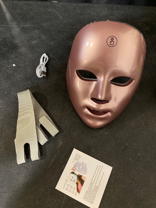 Photo 1 of Red Light Mask for Face, 7 Color Red Light Facial Masks, At-Home Facial Care Device, Portable, Cordless, and Rechargeable