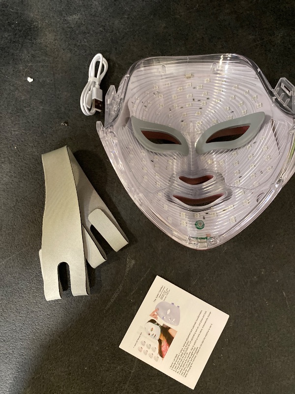 Photo 1 of Red Light Mask for Face, 7 Color Red Light Facial Masks, At-Home Facial Care Device, Portable, Cordless, and Rechargeable