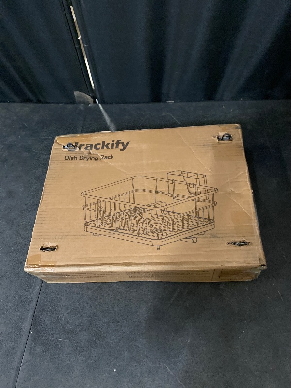 Photo 1 of Dish Drying Rack for Kitchen Counter, Kitchen Dish Rack Black, Large Sink Dish Drainer Dryer Rack Small Space, Kitchen Dishes Strainer Drying Rack with Drain Board Cup Holder Cutlery Holder