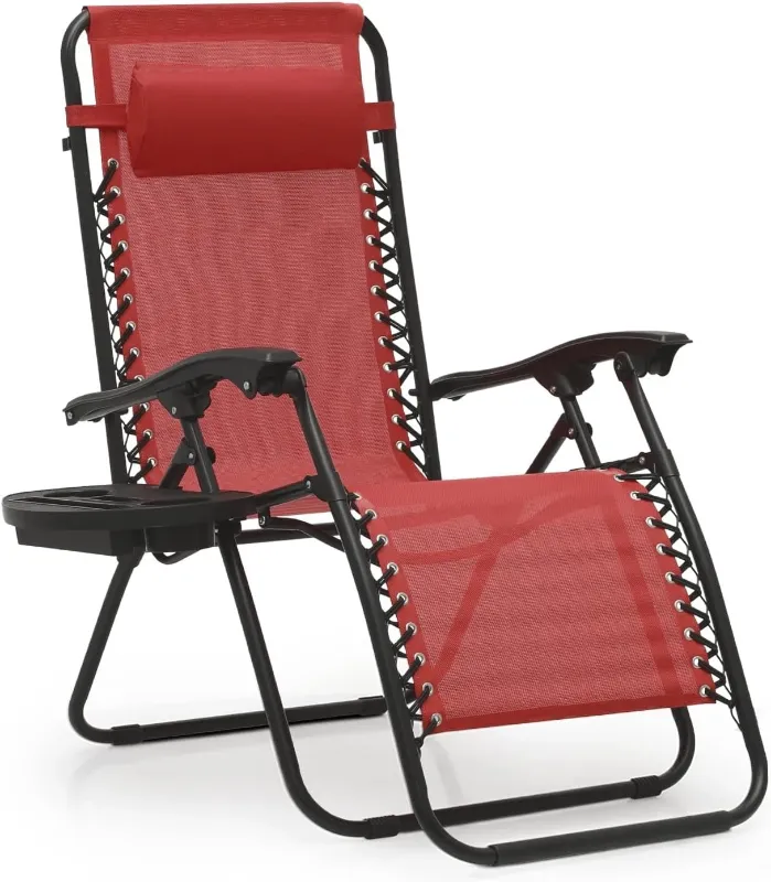 Photo 1 of 2 PackMonibloom Zero Gravity Chair Outdoor Folding Patio Lounge Chair Red