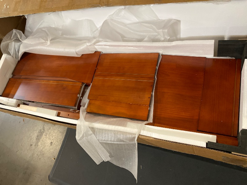 Photo 1 of 55" Solid Wood 7-Drawer Dresser with Power Outlet & USB Ports, Mid-Century Modern Pine Wood Chest of Drawers, Large Storage Cabinet for Bedroom/Living Room/Hallway, Caramel Red