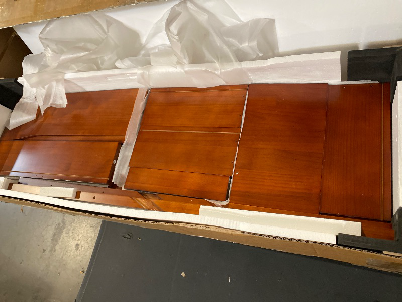 Photo 1 of 55" Solid Wood 7-Drawer Dresser with Power Outlet & USB Ports, Mid-Century Modern Pine Wood Chest of Drawers, Large Storage Cabinet for Bedroom/Living Room/Hallway, Caramel Red