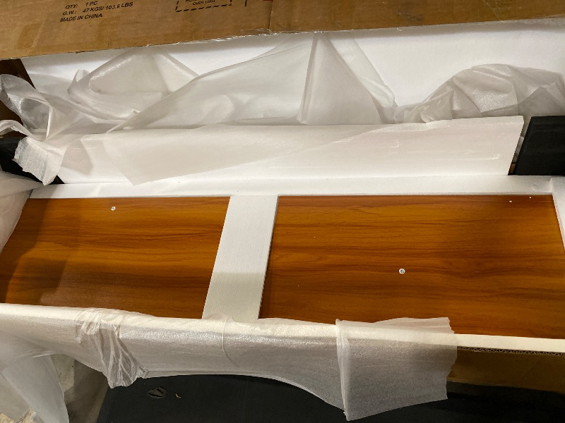 Photo 1 of 55" Solid Wood 7-Drawer Dresser with Power Outlet & USB Ports, Mid-Century Modern Pine Wood Chest of Drawers, Large Storage Cabinet for Bedroom/Living Room/Hallway, Caramel Red