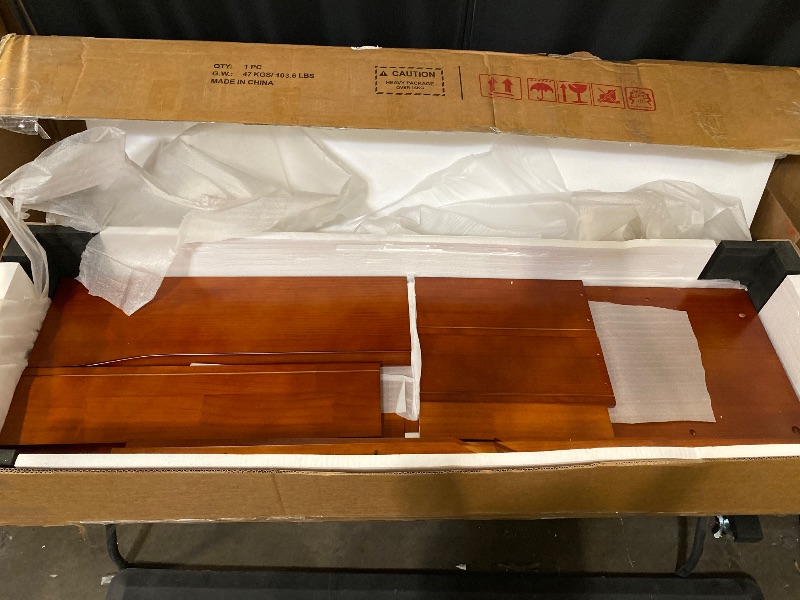 Photo 1 of 55" Solid Wood 7-Drawer Dresser with Power Outlet & USB Ports, Mid-Century Modern Pine Wood Chest of Drawers, Large Storage Cabinet for Bedroom/Living Room/Hallway, Caramel Red