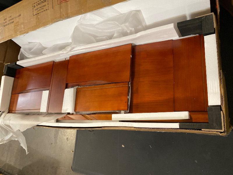 Photo 1 of 55" Solid Wood 7-Drawer Dresser with Power Outlet & USB Ports, Mid-Century Modern Pine Wood Chest of Drawers, Large Storage Cabinet for Bedroom/Living Room/Hallway, Caramel Red