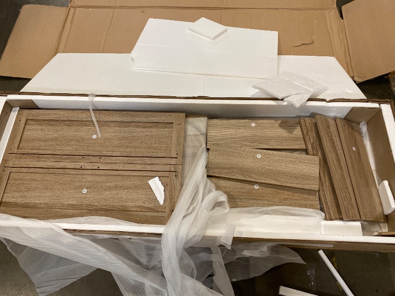 Photo 1 of 7 Drawer Dresser for Bedroom, 57" Wide Rattan Dressers, Large Chest of Drawers for Bedroom, Dresser TV Stand, Boho Closet Organizer (Reclaimed Light Oak, 7 Drawers (1 pc))