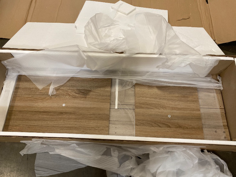 Photo 1 of 7 Drawer Dresser for Bedroom, 57" Wide Rattan Dressers, Large Chest of Drawers for Bedroom, Dresser TV Stand, Boho Closet Organizer (Reclaimed Light Oak, 7 Drawers (1 pc))