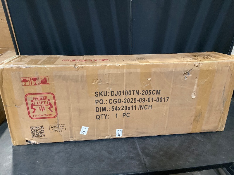 Photo 1 of 4 Layer Farmhouse Coffee Bar Cabinet With Power Outlet & LED Light, 57" Barn Door Buffet Cabinet Kitchen Storage With Adjustable Shelves(Brown)