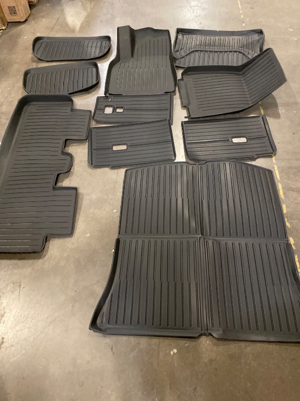 View 2 of 8PCS Floor Mats for 2025 2026 Tesla Model Y Juniper New 5 Seat Foot Mats& Rear&Front Trunk Mat& Backrest Mat& Trunk Lower Protective Mat, Cargo Backrest All-Weather Accessories