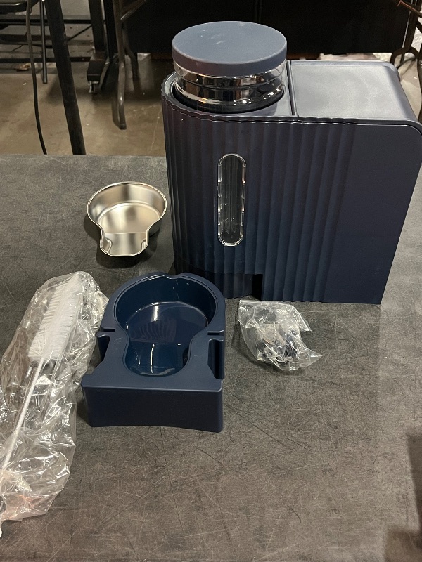 Photo 1 of Gardner Pet Automatic Gravity Cat Food Feeder and Water Dispenser Stainless Steel Two-in-One Set Large Capacity Dispenser for Pets Dogs, Puppies, Kittens-(0.8 Gallons x 2)
