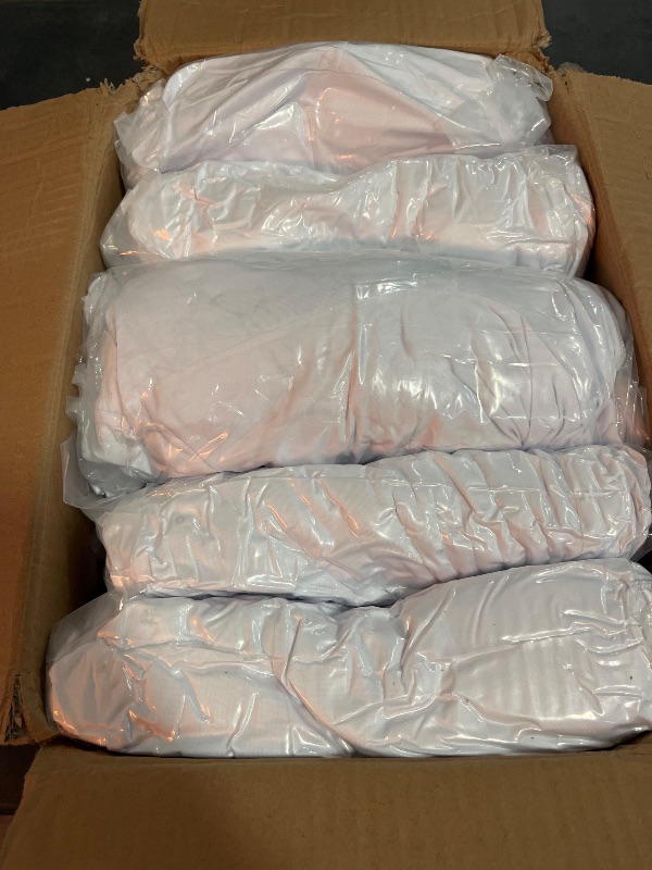 Photo 1 of Craft And Party 50 Pack White Spandex Folding Chair Covers, Stretch Polyester Slipcovers for Wedding, Party & Dining Chairs – Flat Front Design, Universal Fit
