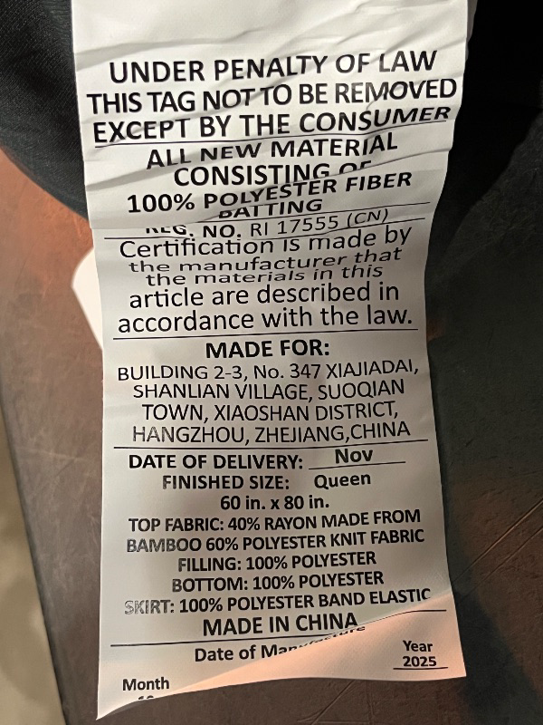 Photo 1 of BEDLORE Queen Mattress Topper Viscose Derived from Bamboo, Thick Pillow Top Mattress Pad with Stretchable Pockets for 6-18 inches Mattress, Soft Mattress Topper for Back Pain Relief(Dark Gray)