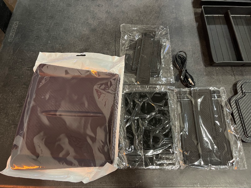 Photo 1 of 6 PCS Center Console Organizer Tray Set, 5 Storage Holders, Non-Slip Mat for Dual Cups, Webcam Cover, Compatible with Tesla M3 2024-2025, Model Y 2025, Interior Storage Accessories