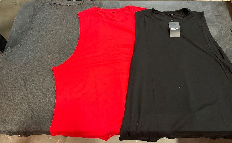 Photo 1 of (2XL) TURETRENDY Men's 3 Pack Tank Tops Workout Shirt Quick Dry Sleeveless Gym Stringer Muscle T-Shirts