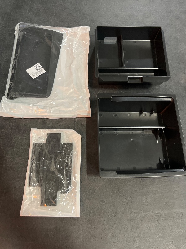 Photo 1 of 6 PCS Center Console Organizer Tray Set, 5 Storage Holders, Non-Slip Mat for Dual Cups, Webcam Cover, Compatible with Tesla M3 2024-2025, Model Y 2025, Interior Storage Accessories
